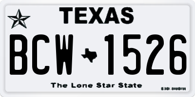 TX license plate BCW1526