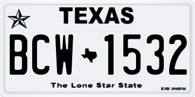 TX license plate BCW1532