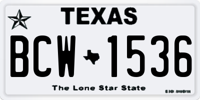 TX license plate BCW1536