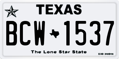 TX license plate BCW1537