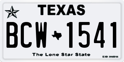 TX license plate BCW1541