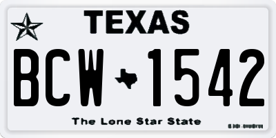 TX license plate BCW1542