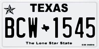 TX license plate BCW1545