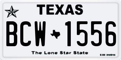 TX license plate BCW1556