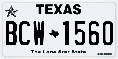 TX license plate BCW1560
