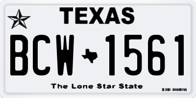 TX license plate BCW1561
