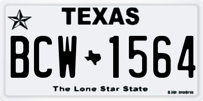 TX license plate BCW1564