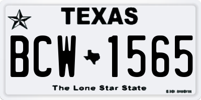 TX license plate BCW1565