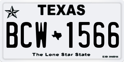 TX license plate BCW1566
