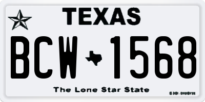 TX license plate BCW1568