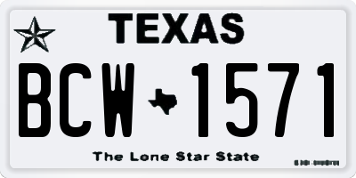 TX license plate BCW1571