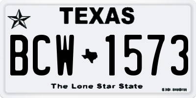 TX license plate BCW1573