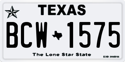 TX license plate BCW1575
