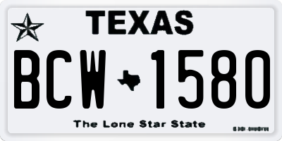 TX license plate BCW1580