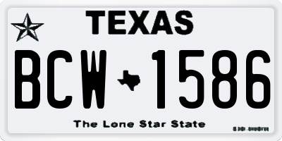 TX license plate BCW1586