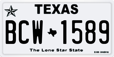 TX license plate BCW1589