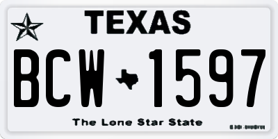 TX license plate BCW1597