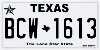 TX license plate BCW1613