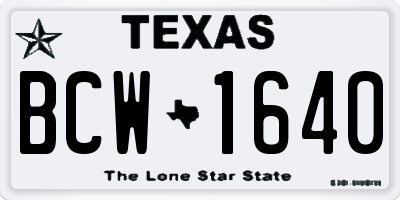 TX license plate BCW1640