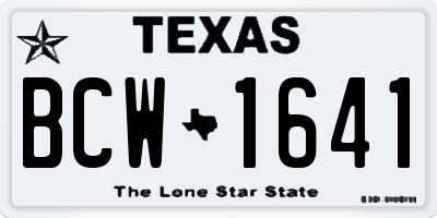 TX license plate BCW1641