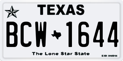TX license plate BCW1644