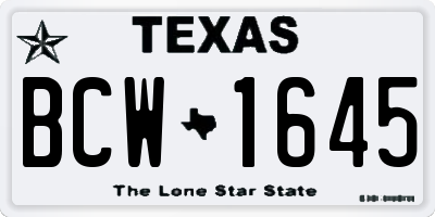 TX license plate BCW1645