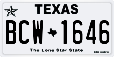 TX license plate BCW1646