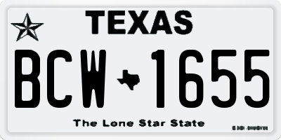 TX license plate BCW1655