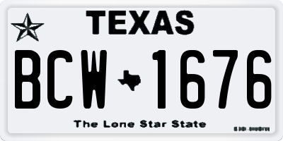 TX license plate BCW1676