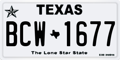 TX license plate BCW1677