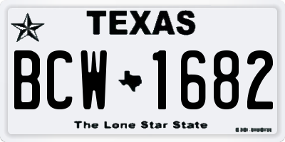TX license plate BCW1682