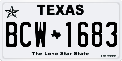 TX license plate BCW1683