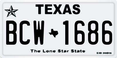 TX license plate BCW1686