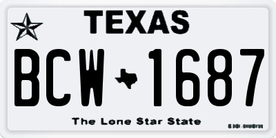 TX license plate BCW1687