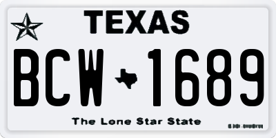 TX license plate BCW1689