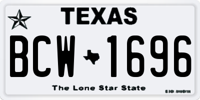 TX license plate BCW1696