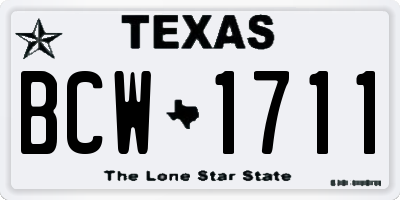 TX license plate BCW1711