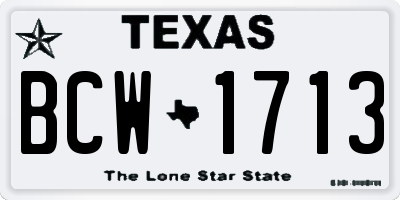 TX license plate BCW1713