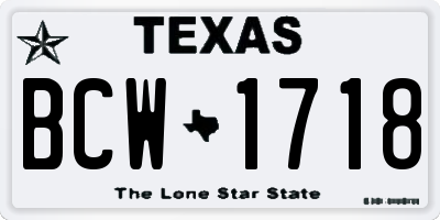 TX license plate BCW1718