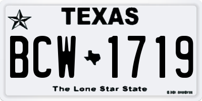 TX license plate BCW1719