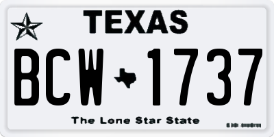 TX license plate BCW1737