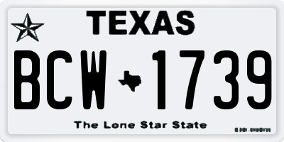 TX license plate BCW1739