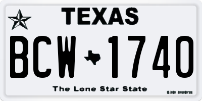 TX license plate BCW1740
