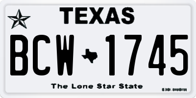 TX license plate BCW1745