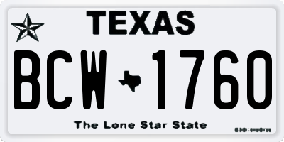 TX license plate BCW1760