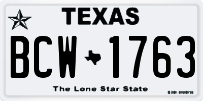 TX license plate BCW1763