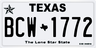 TX license plate BCW1772