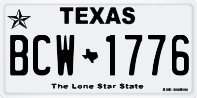 TX license plate BCW1776