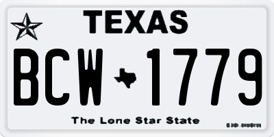 TX license plate BCW1779