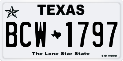 TX license plate BCW1797